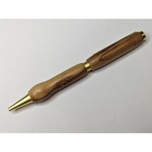 Slimline Twist Pen Satin‎ Gold Finish Spalted Maple Body Hand Turned Pen